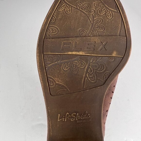 LifeStride Womens Payton Brown Perforated Faux Leather Slip On Size 11 M Bootie - Picture 9 of 10